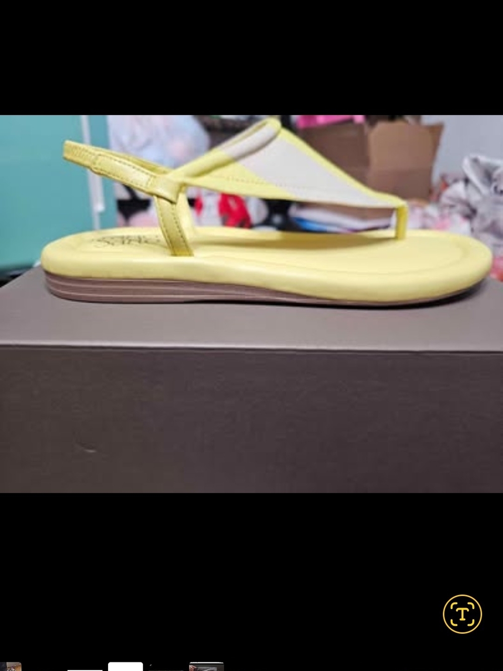Franco Sarto Yellow T-Strap Women’s Sandals
